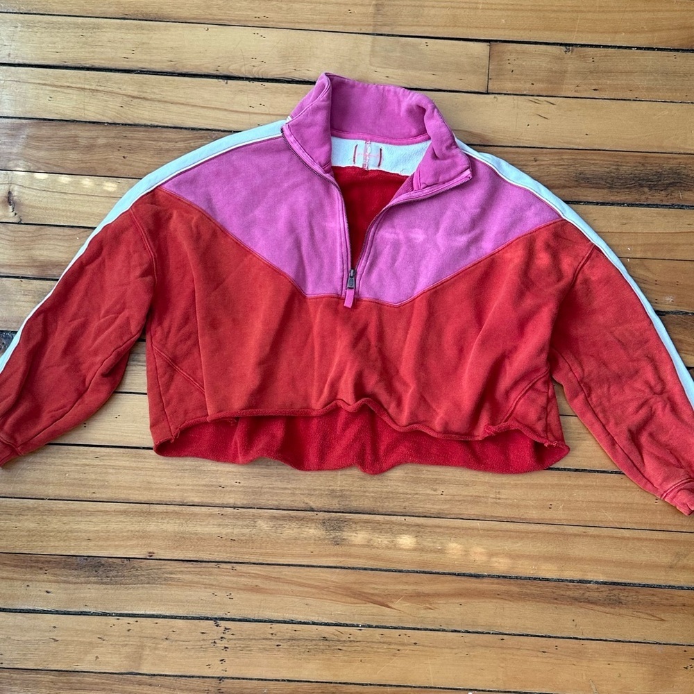 Free People Split Second Half Zipup Sweatshirt - image 2